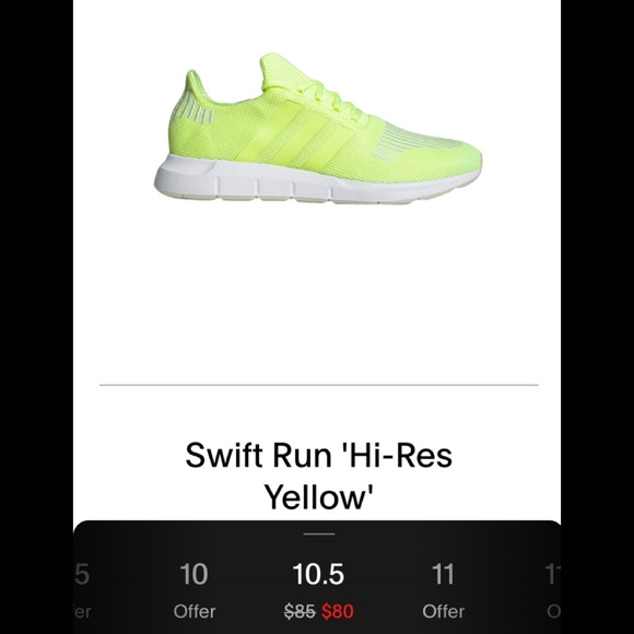 Adidas Mens Swift Run “ Hi-Res Yellow” - Picture 8 of 8